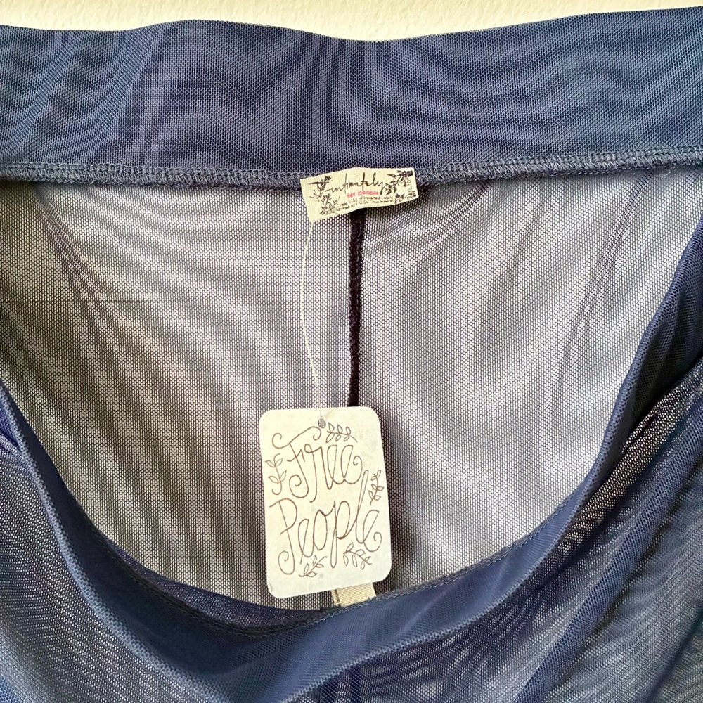NEW Free People “Make It Happen Mesh Leggings” Dark Blue Size XL - Picture 8 of 9